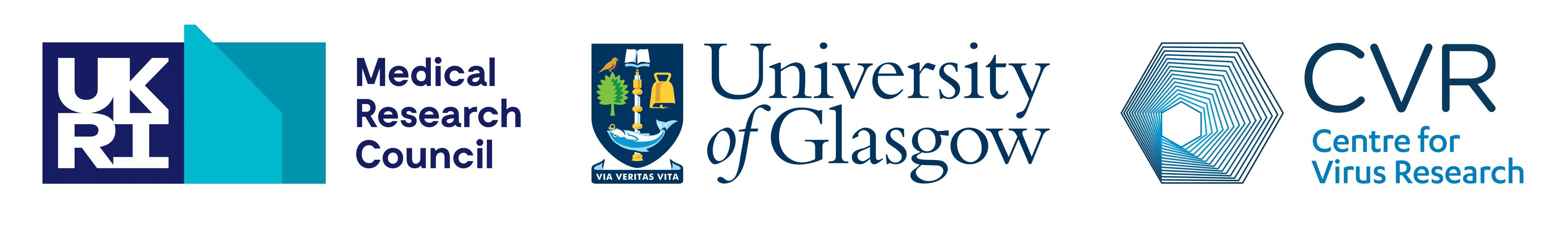The Centre for Virus Research logo, showing the Medical Research Council, University of Glasgow, and CVR logos side by side. 