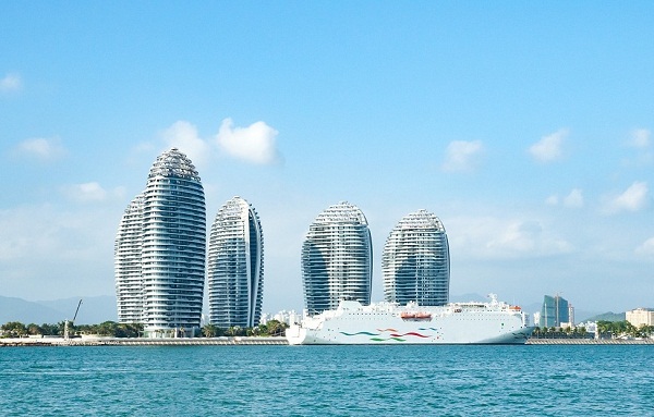 Skyscrapers in Sanya Bay in Hainan