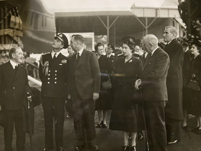 Launch of the Royal Yacht Britannia 1953 with Prince Philip