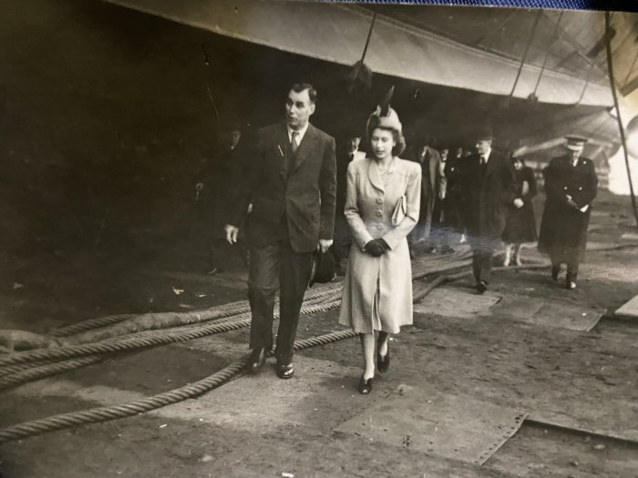 The then Princess Elizabeth launching Caronia 1947