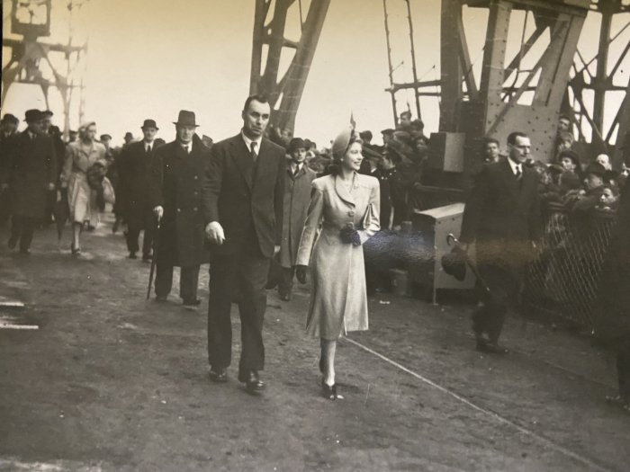 The then Princess Elizabeth launching Caronia 1947