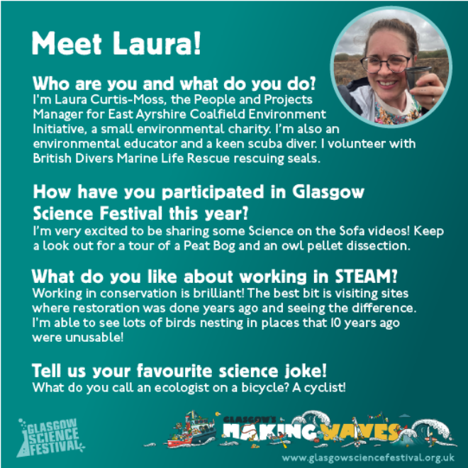 Profile for a person called Laura. Image of person in top right corner. 