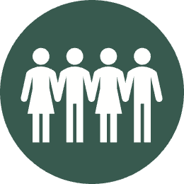 Group of people with a green background