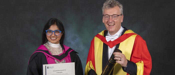 Smita Odedra with her Teaching Excellence Award