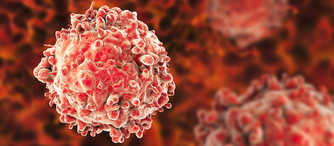 A 3D illustration of Leukaemia cancer cells