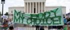 Abortion rights activists gather outside the Supreme Court in Washington, Friday, June 24, 2022.