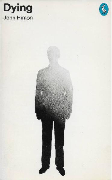 Book cover for Dying showing silhouette of male figure gradually fading out. 