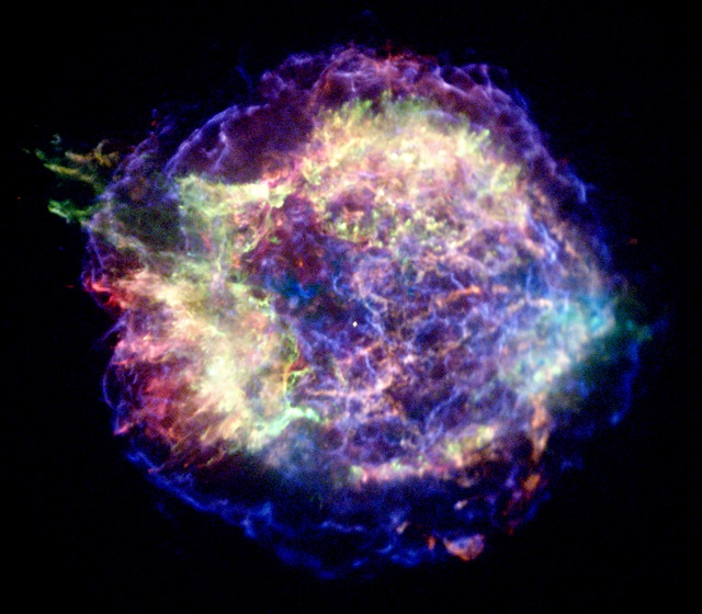 Cassiopeia A, a young supernova remnant in the Milky Way. Credit: NASA/CXC/MIT/UMass Amherst/M.D.Stage et al.