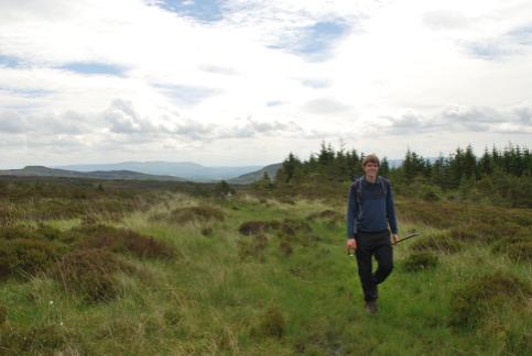 Collecting peat samples near Loch Lomond