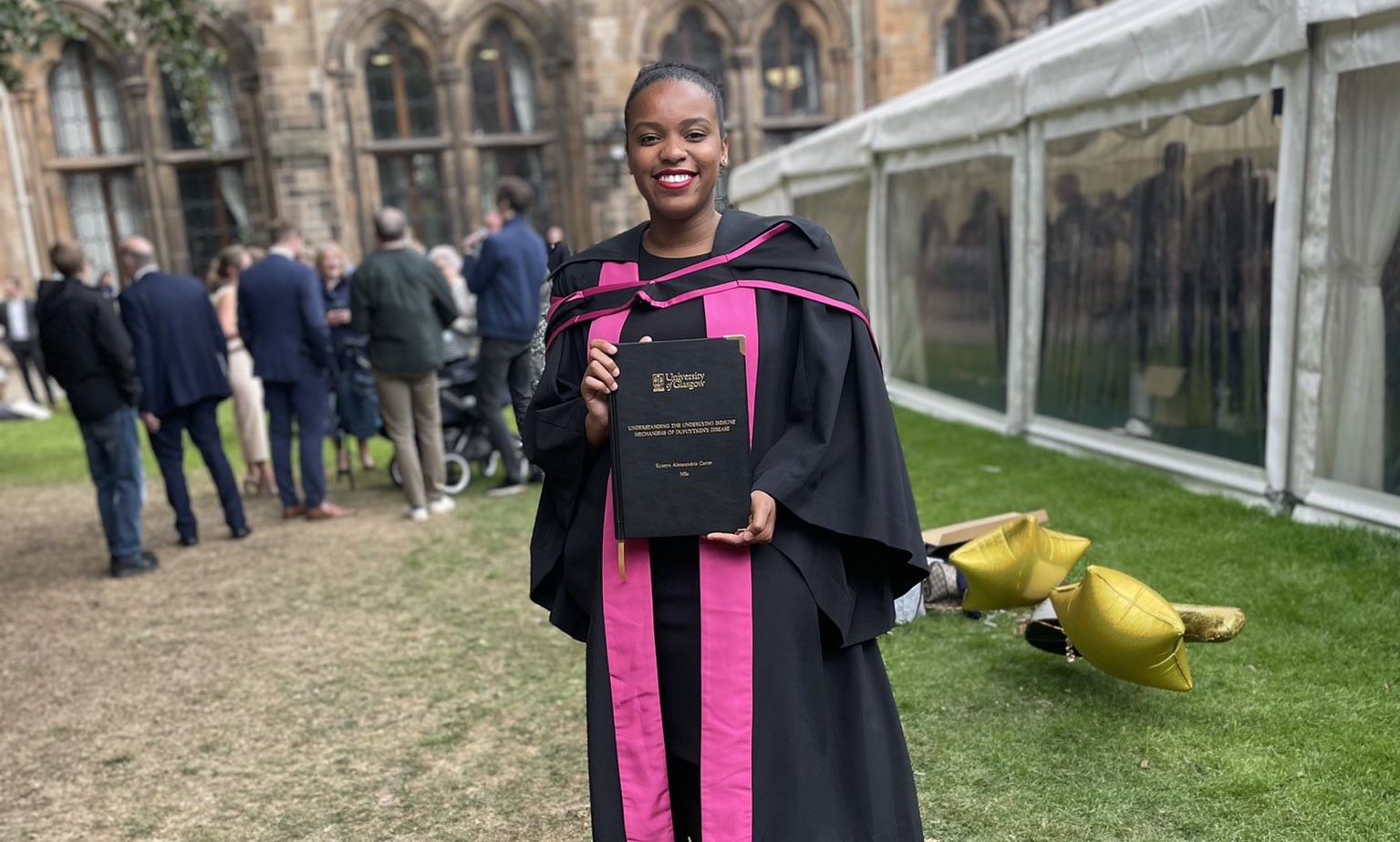 Kristyn before her graduation, as she became UofG's first Black PhD graduate in Immunology