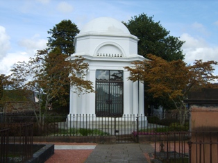 The Burns Mausoleum in St Michael's churchyard, Dumfries, where Robert Burns and his wife Jean Armour are buried.
