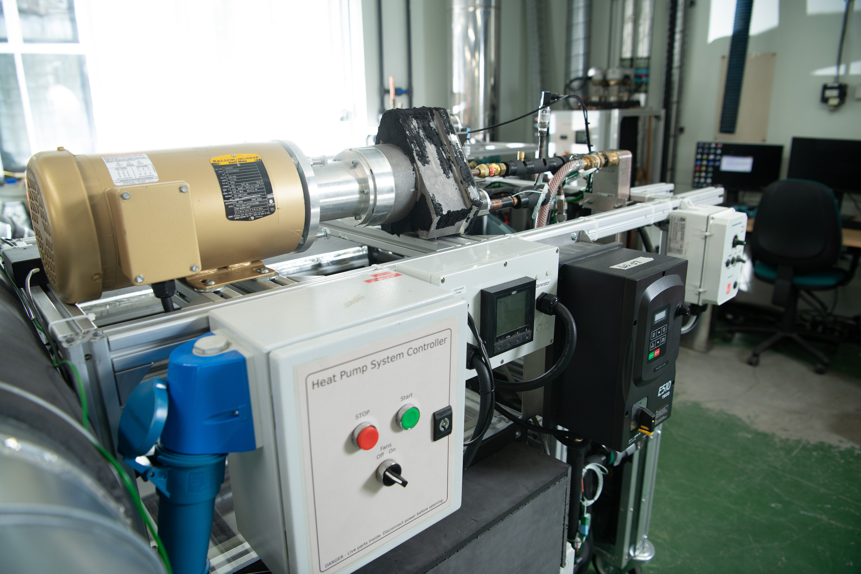 A photograph of Professor Zhibin Yu's prototype flexible heat pump technology