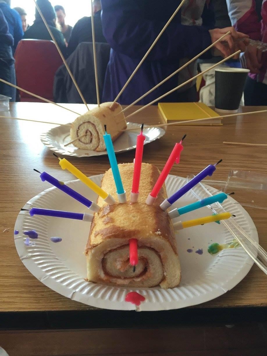 Rod teaching using Swiss rolls and skewers. Image: Laura Thompson.