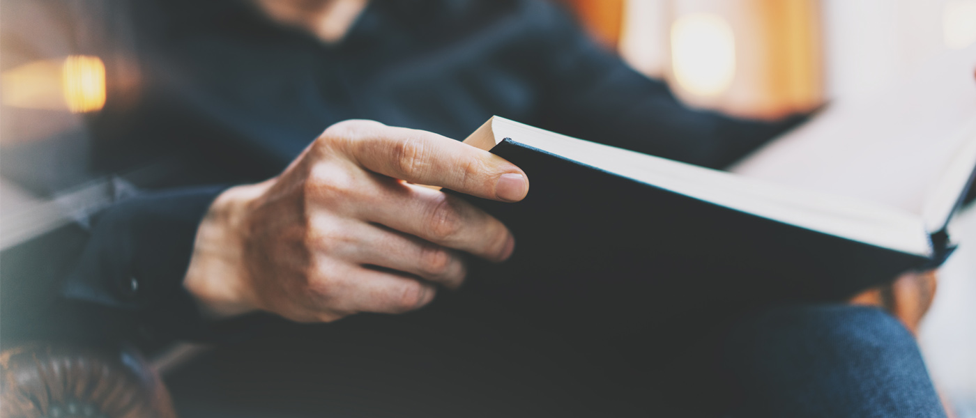 A man reading a book