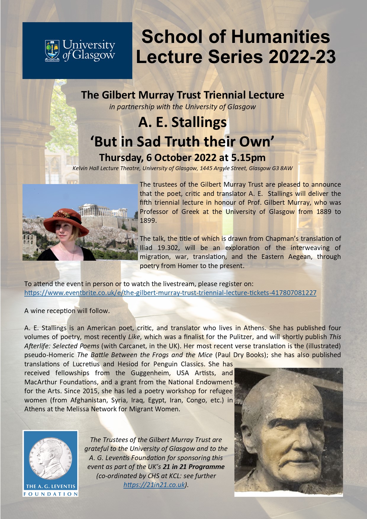 Poster Gilbert Murray Triennial Lecture