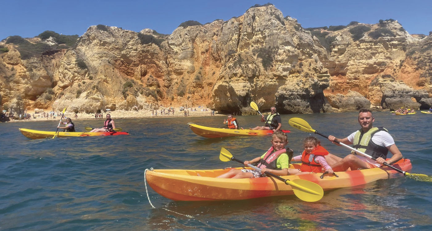 Head of Alumni & Supporter Engagement Emily Howie (MA 1999) took to the water in Portugal with her family.