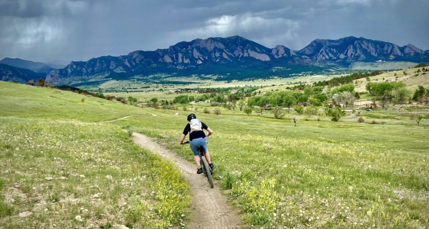 Jonny Bell (PhD 2019) explored the Marshall Mesa Trailhead in Colorado, USA, on two wheels.