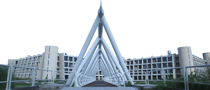 Bridge and building at the Indian Institute of Management Calcutta 