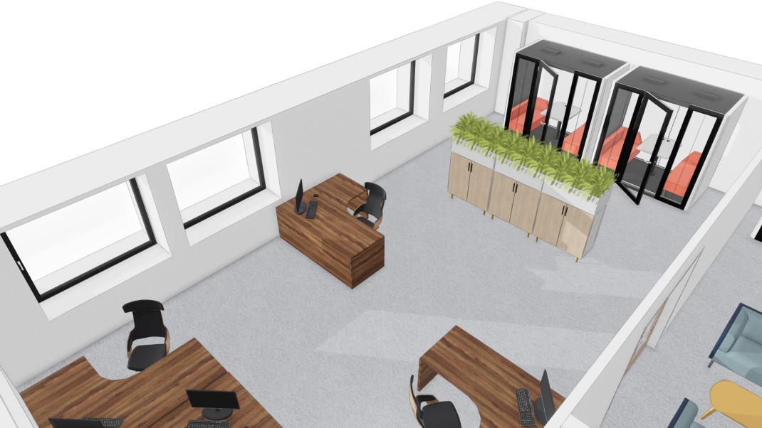 An artist impression of the layout of the VP suite to include a new privacy pod