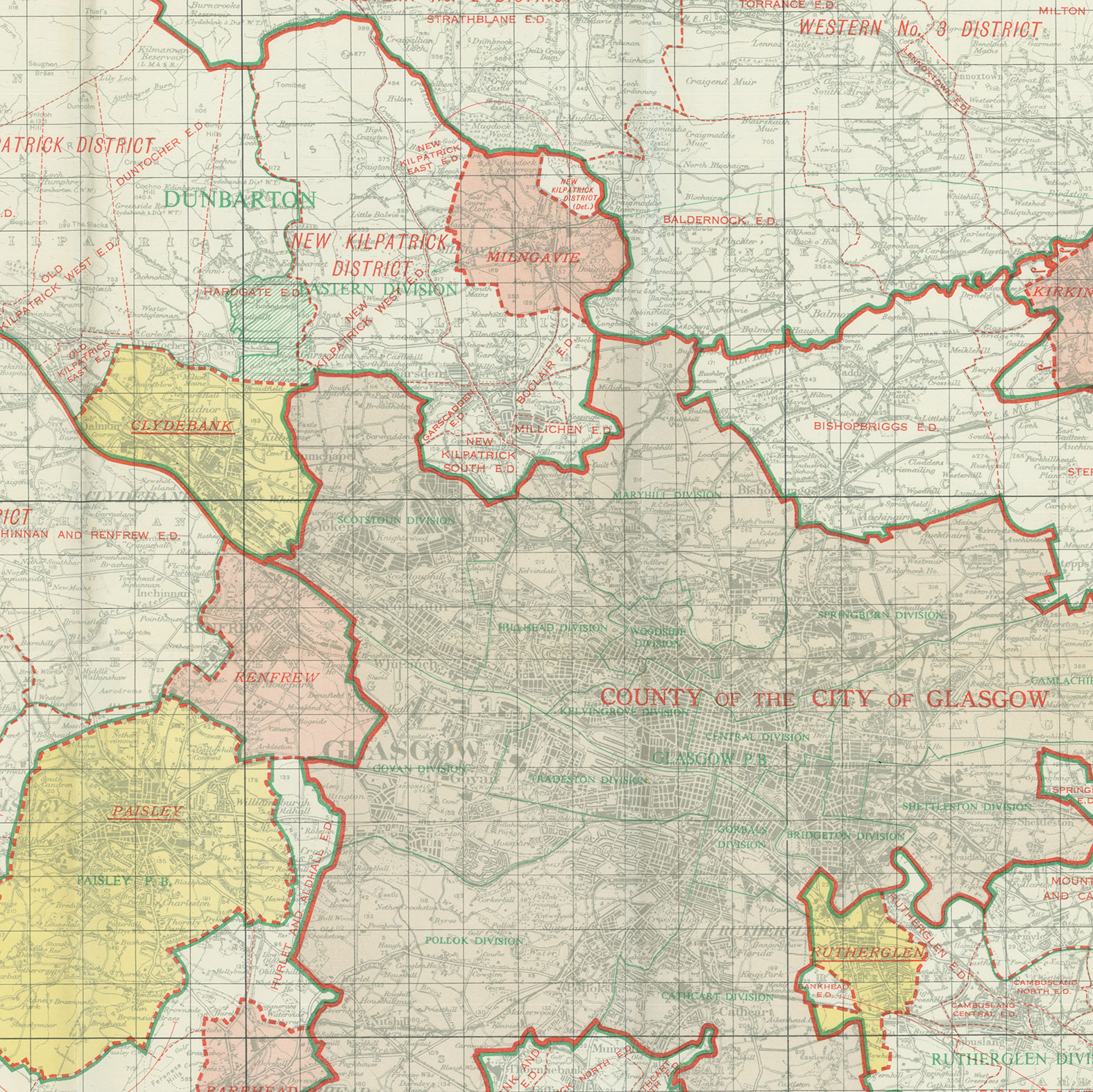 Map image Boundary-Commission-1947-Glasgow-constituencies
