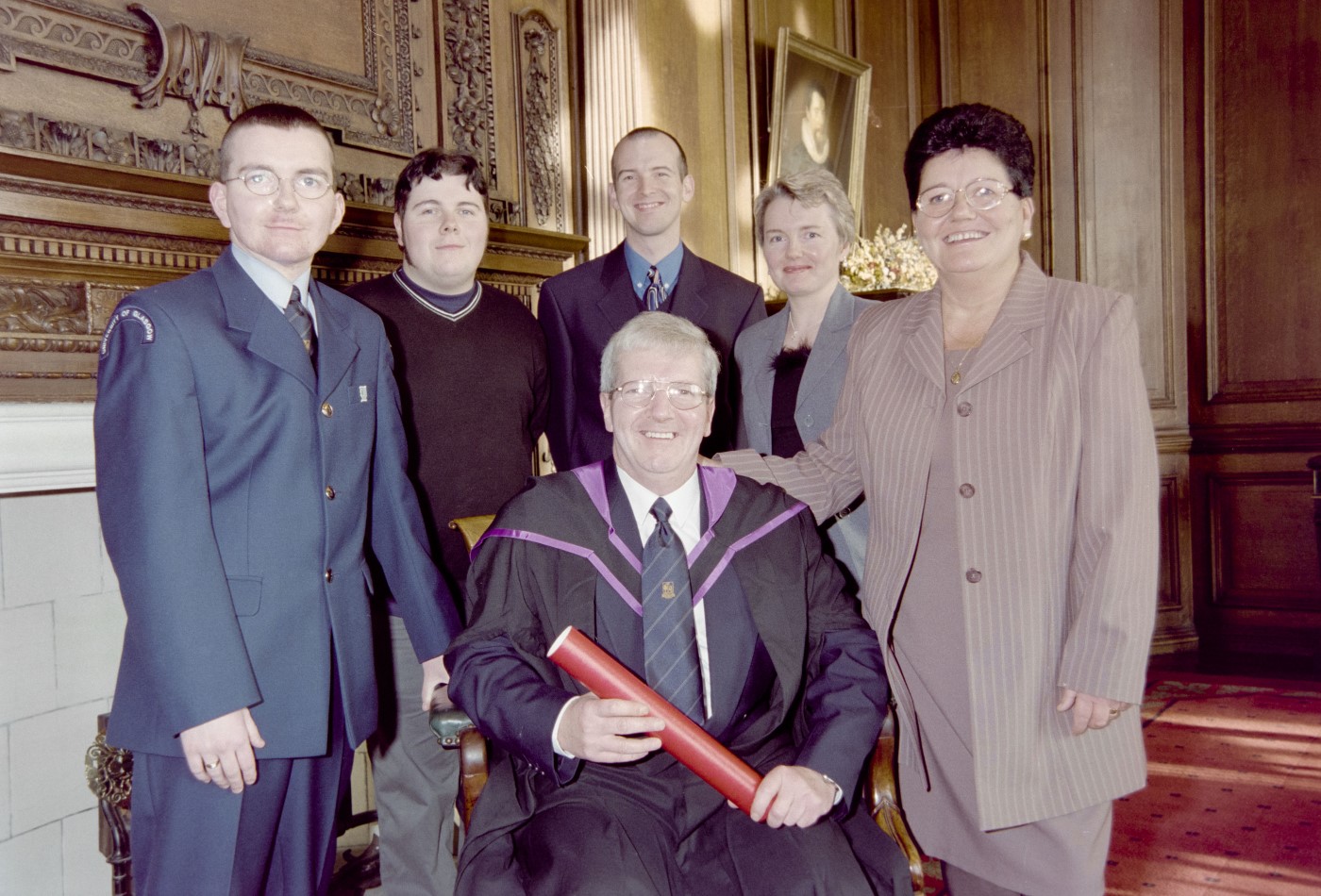 Tommy Kane with family during 1999 Graduation