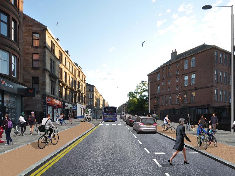 Artist impression of redeveloped Byres Road