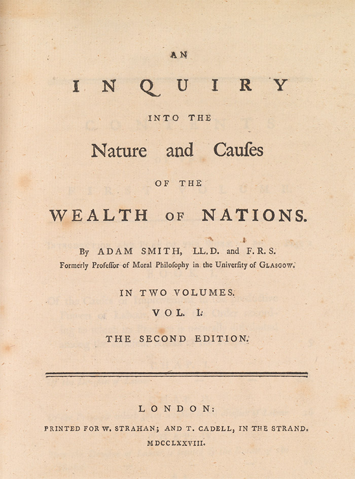 title page from The Wealth of Nations