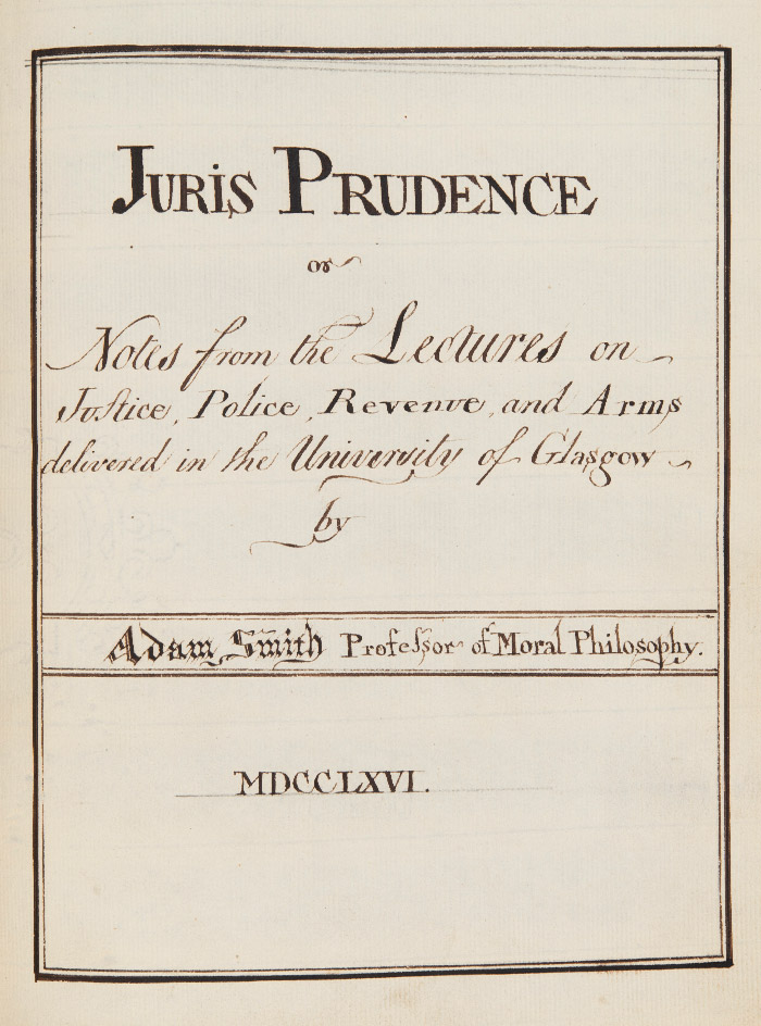 title page from Lectures on Jurisprudence