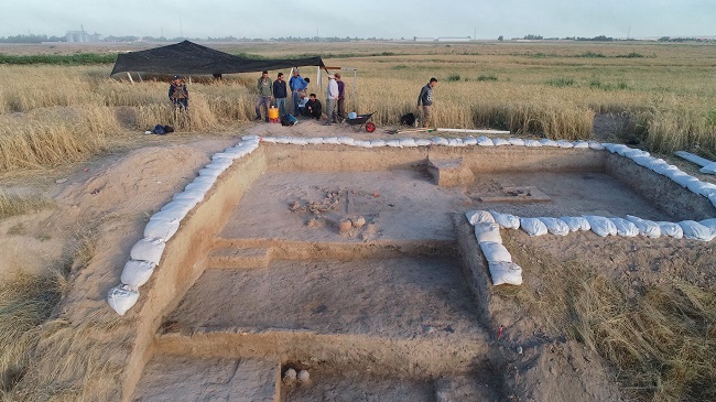 Trench at Shakhi Kora where Beveled Rim Bowls were found. Archaeology research led by Professor Claudia Glatz
