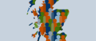Map of Scotland with people represented as jigsaw pieces
