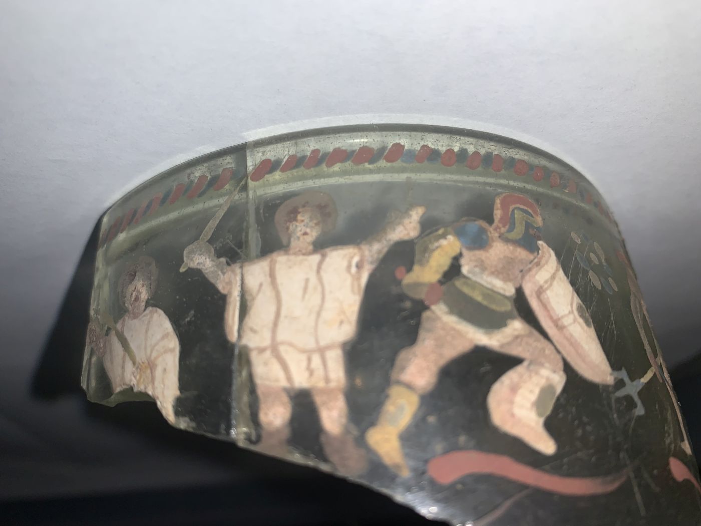 Vindolanda gladiator glass vessel