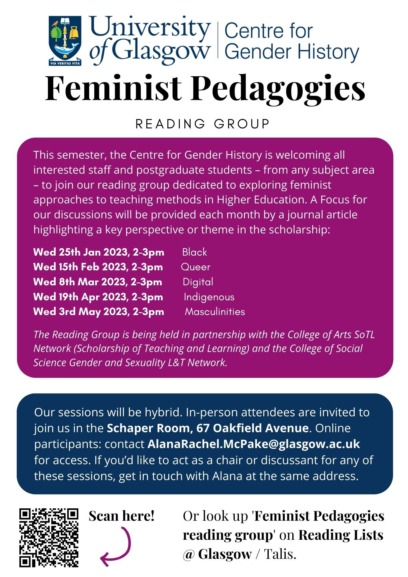 Feminist pedagogies poster 2022-23