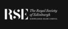 The Royal Society of Edinburgh logo. White text on blakc backgrouns saying 