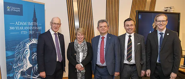 Speakers at the Scottish Parliament launch of Adam Smith 300