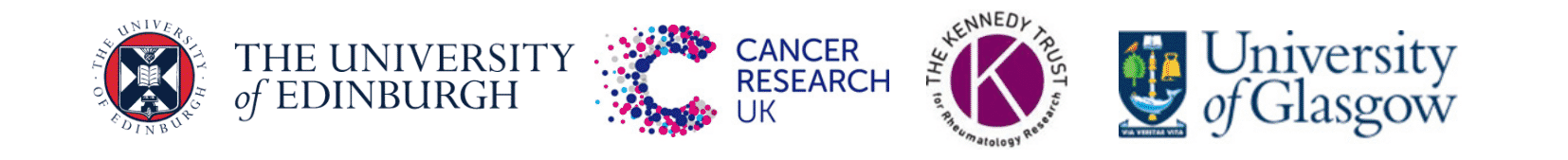 A header with the University of Edinburgh, Cancer Research UK, and University of Glasgow logos all in a row