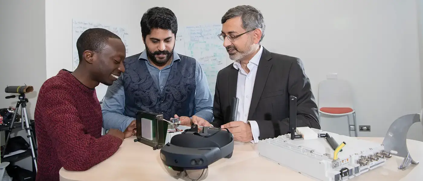 Dr Yusuf Sambo, Dr Shuja Ansari and Professor Muhammad Imran from the James Watt School of Engineering.