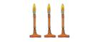 Cartoon image of 3 Bunsen burners. 