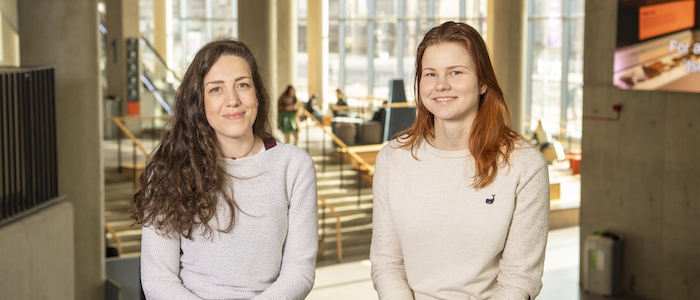 A picture of Dr Ilyena Hirskyj-Douglas (left) and Vilma Kankaanpää of the School of Computing Science