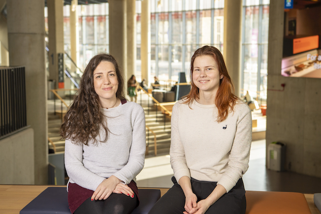 A picture of Dr Ilyena Hirskyj-Douglas (left) and Vilma Kankaanpää of the School of Computing Science