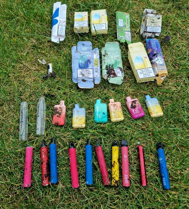 Selection of disposable vapes found in Ayrshire