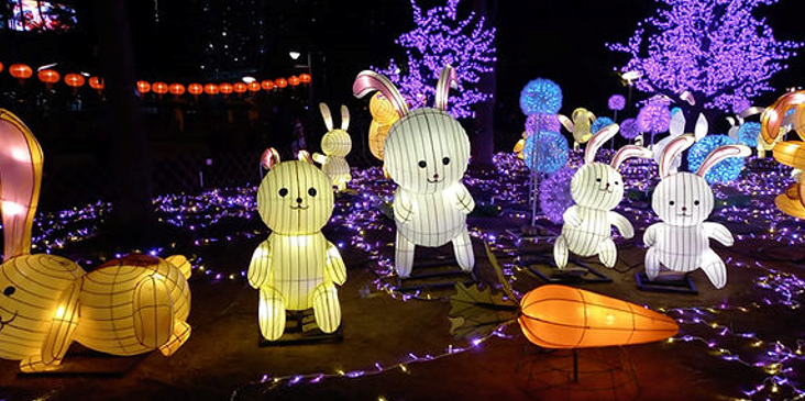 Lightshow in Hong Kong for Year of the Rabbit