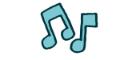 Cartoon image of two musical notes.