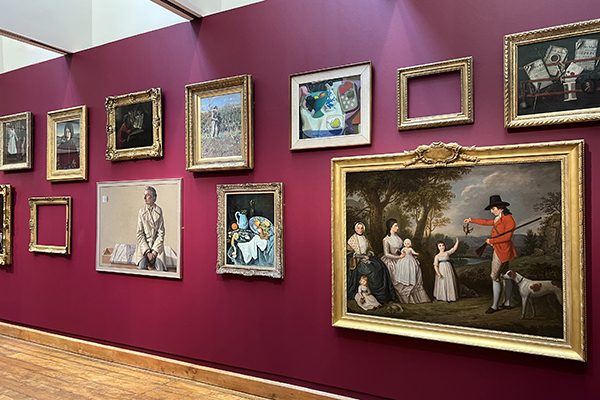 Paintings on the wall in the Hunterian Art Gallery
