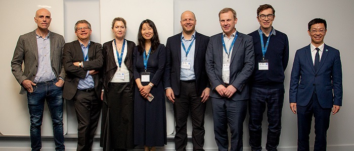 A line-up of eight speakers at the RES conference. Source: University of Glasgow