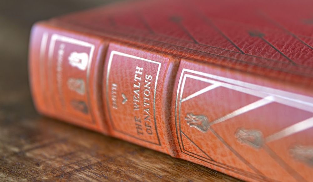 Spine of a copy of The Wealth of Nations, Shutterstock image