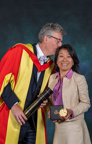 Prof Sir David MacMillan and his wife Jean at commemoration day 2022