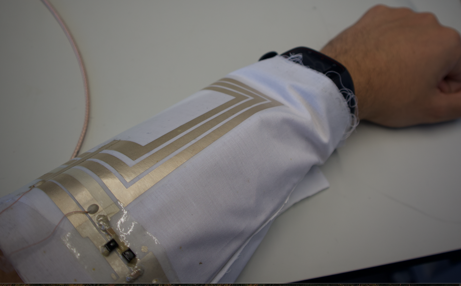 A demonstration of the flexible, wirelessly-powered wearable heater developed by Dr Mahmoud Wagih