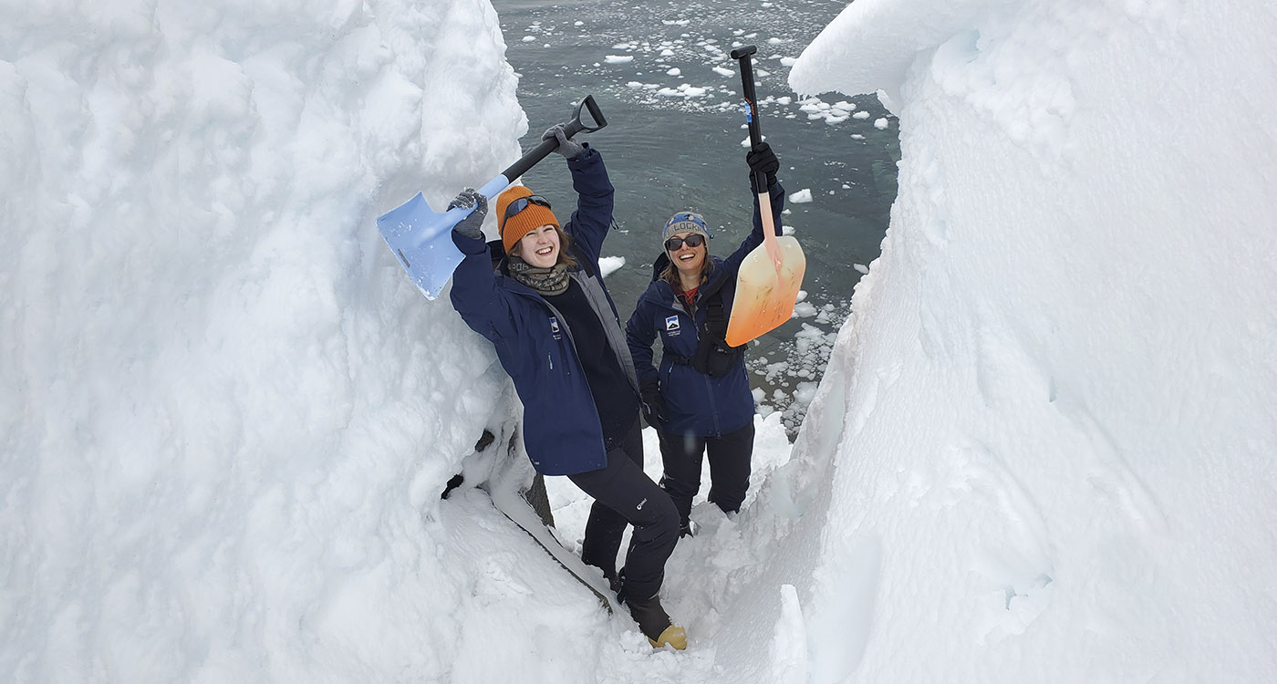 Mairi Hilton and the team in Antarctica