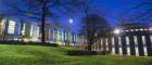 Fraser Building and Round Reading Room lit up at night