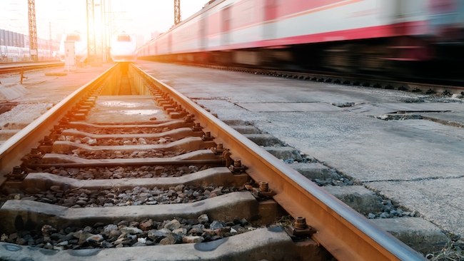 A picture of trains in a station